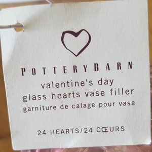 Pottery Barn Valentine's Day Glass Hearts Vase Filler